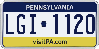 PA license plate LGI1120