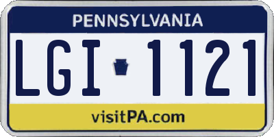 PA license plate LGI1121