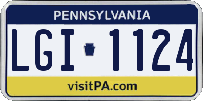 PA license plate LGI1124