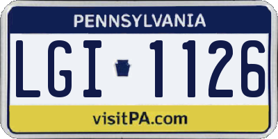 PA license plate LGI1126