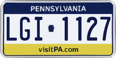 PA license plate LGI1127