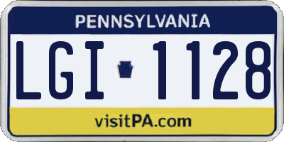 PA license plate LGI1128