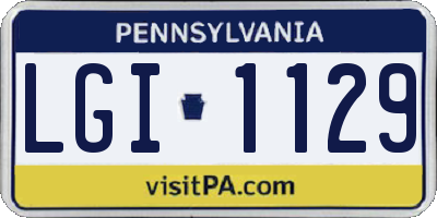 PA license plate LGI1129