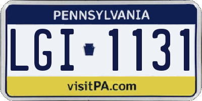 PA license plate LGI1131