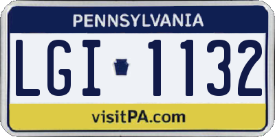 PA license plate LGI1132