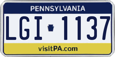 PA license plate LGI1137