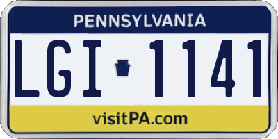 PA license plate LGI1141