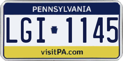 PA license plate LGI1145