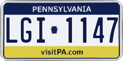 PA license plate LGI1147