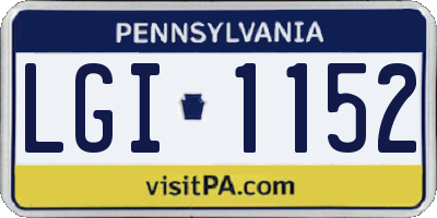 PA license plate LGI1152