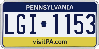 PA license plate LGI1153
