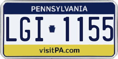 PA license plate LGI1155