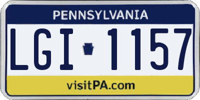 PA license plate LGI1157