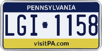 PA license plate LGI1158