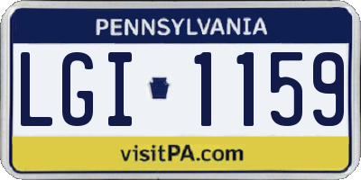PA license plate LGI1159