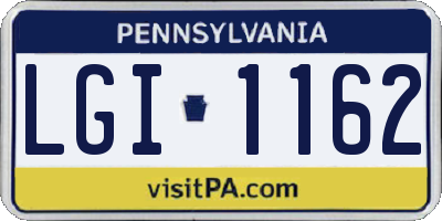 PA license plate LGI1162