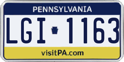 PA license plate LGI1163