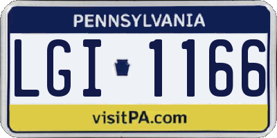 PA license plate LGI1166