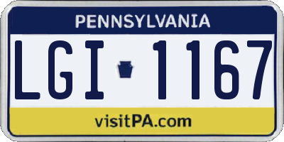 PA license plate LGI1167