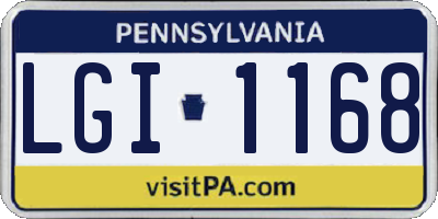 PA license plate LGI1168