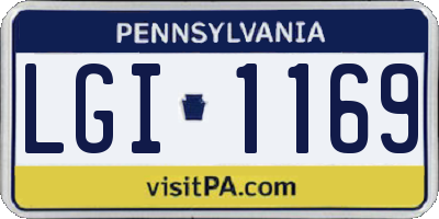 PA license plate LGI1169