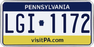 PA license plate LGI1172