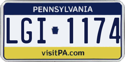 PA license plate LGI1174