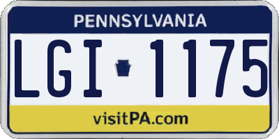 PA license plate LGI1175
