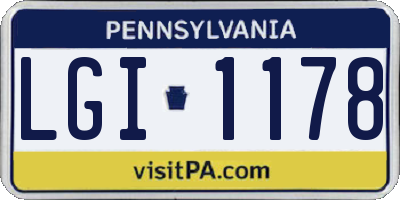 PA license plate LGI1178