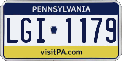 PA license plate LGI1179