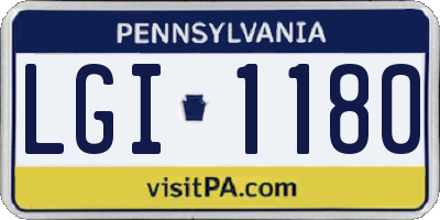 PA license plate LGI1180