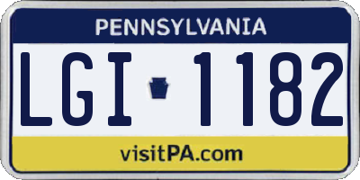 PA license plate LGI1182
