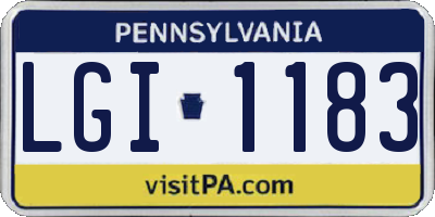 PA license plate LGI1183
