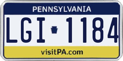 PA license plate LGI1184