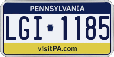 PA license plate LGI1185