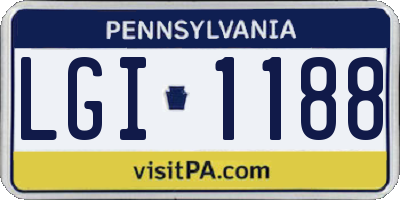 PA license plate LGI1188