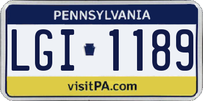 PA license plate LGI1189
