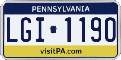 PA license plate LGI1190