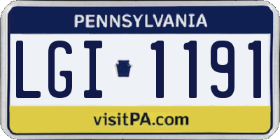 PA license plate LGI1191