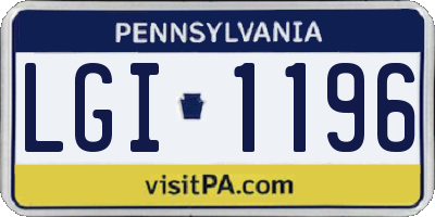 PA license plate LGI1196