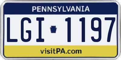 PA license plate LGI1197