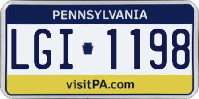 PA license plate LGI1198