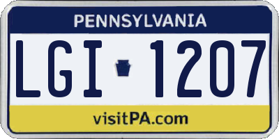 PA license plate LGI1207