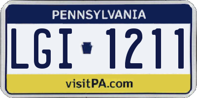 PA license plate LGI1211