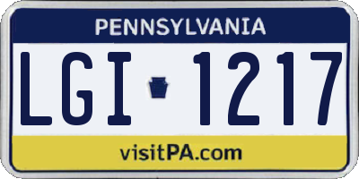 PA license plate LGI1217