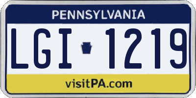 PA license plate LGI1219