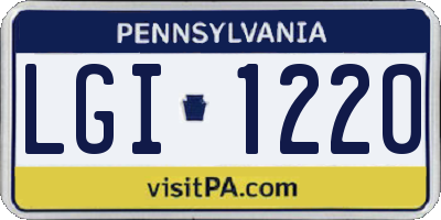 PA license plate LGI1220