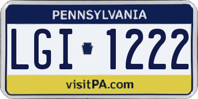 PA license plate LGI1222