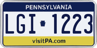 PA license plate LGI1223