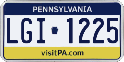 PA license plate LGI1225